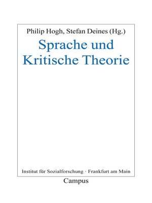 cover image of Sprache und Kritische Theorie